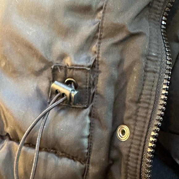 Ava Viv 3x warm mid thigh jacket Blk lined hood snaps zipper drawstring pockets - Picture 7 of 11